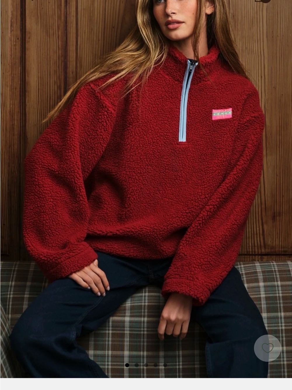Dairy Boy Fleece - Red Quarter-Zip Fleece Sweater